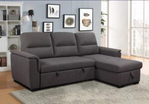 Mato Sectional Sofa Bed with Storage & Reversible Chaise - Dark Grey