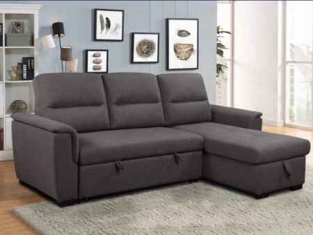 Mato Sectional Sofa Bed with Storage & Reversible Chaise - Dark Grey