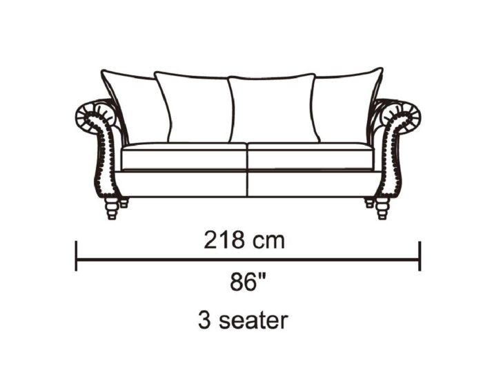 Tessa Designer Three Seater Sofa – Fabric Code # K06 Sand