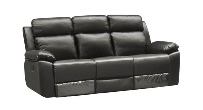 Leo Reclining Sofa – Leather Air Code # G12 Grey
