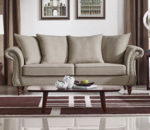 Tessa Designer 5-PC Living Room Sofa Set – Fabric Code # K06 Sand