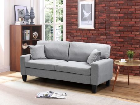 Zara 3-PC Living Room Fabric Sofa Set – Grey