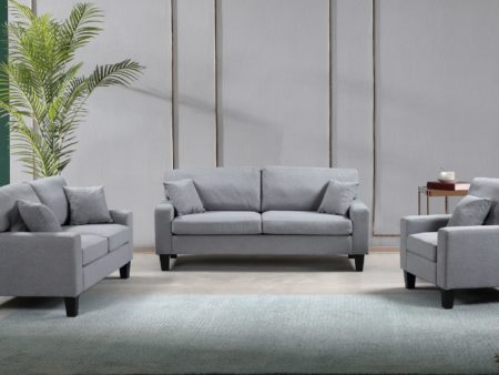 Zara Fabric Love Seat Chair – Grey