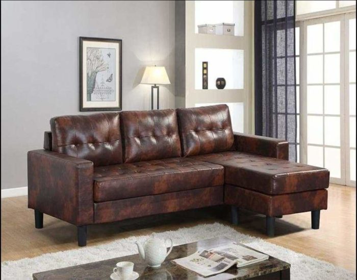 Brown-leather-Sectional