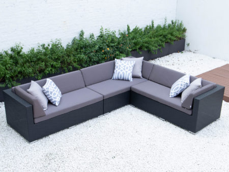 Giant L sectional in dark grey cushions