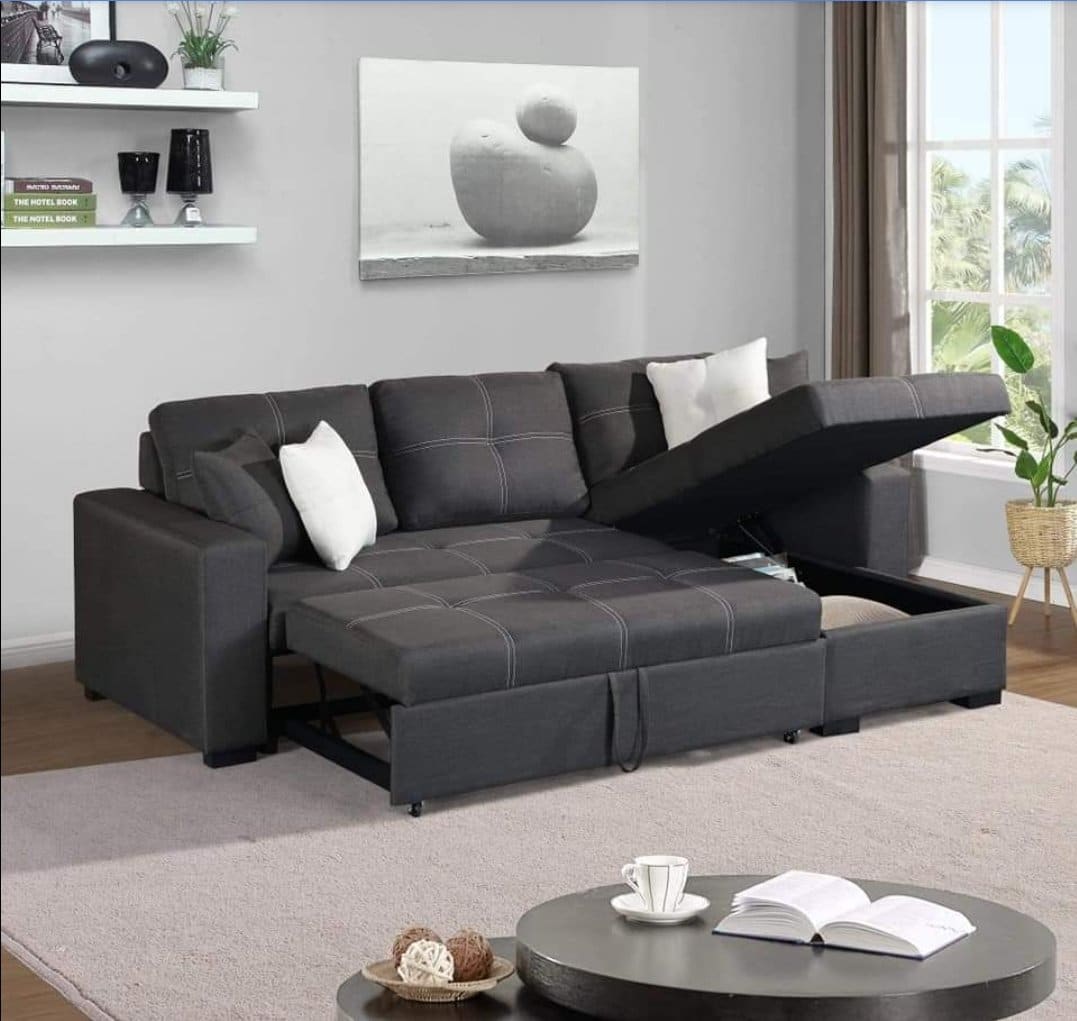 Hudson sectional sofa bed with storage - Furniture Garage Store
