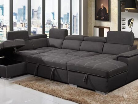 Rio Sectional Sofa Bed with Storage - Light Grey