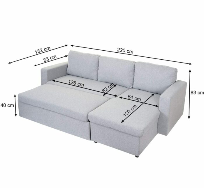 Austin Sectional Sofa Bed With Storage – Beige