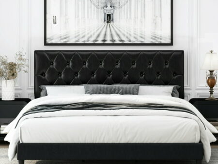 Paris – Black Leather Bed Frame