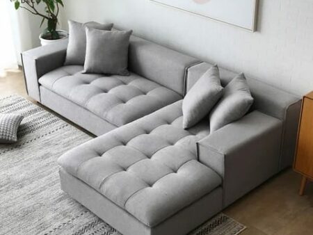 Sydney Sectional Couch/Sofa with Left or Right Chaise – Light Grey