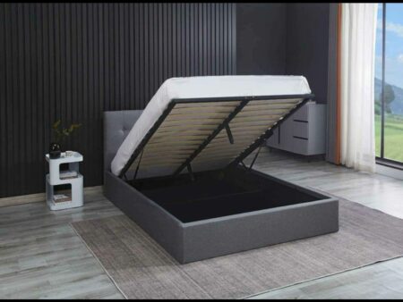 Havannah – Grey Linen Fabric Hydraulic Lift Storage Bed Frame