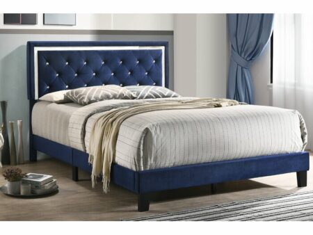 Nairobi - Blue Velvet Fabric Bed Frame